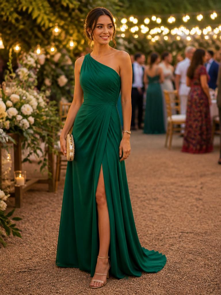 Exemplo de vestido longo verde para convidadas